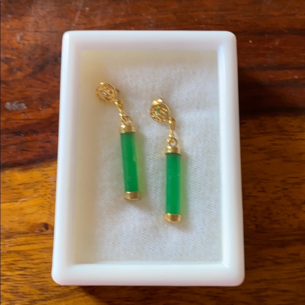 New in box jade earrings